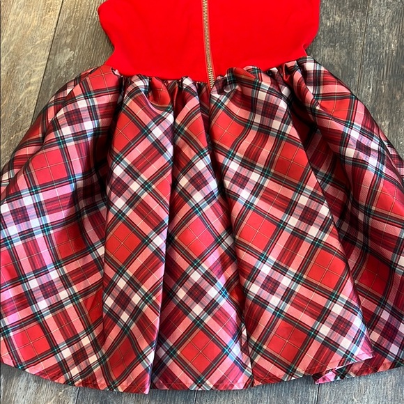 H&M Red and White Fit and Flare Dress with Pleated Skirt - Picture 9 of 9